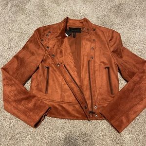 BCBG MaxAzria suede moto jacket